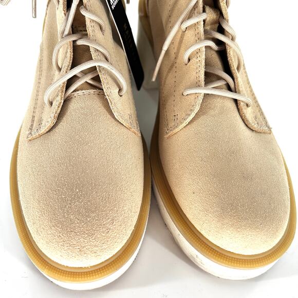NWT Sorel Hi-Line Lace Up Chunky Heel Boots 7.5 Suede Tan Ankle Booties - Picture 7 of 9